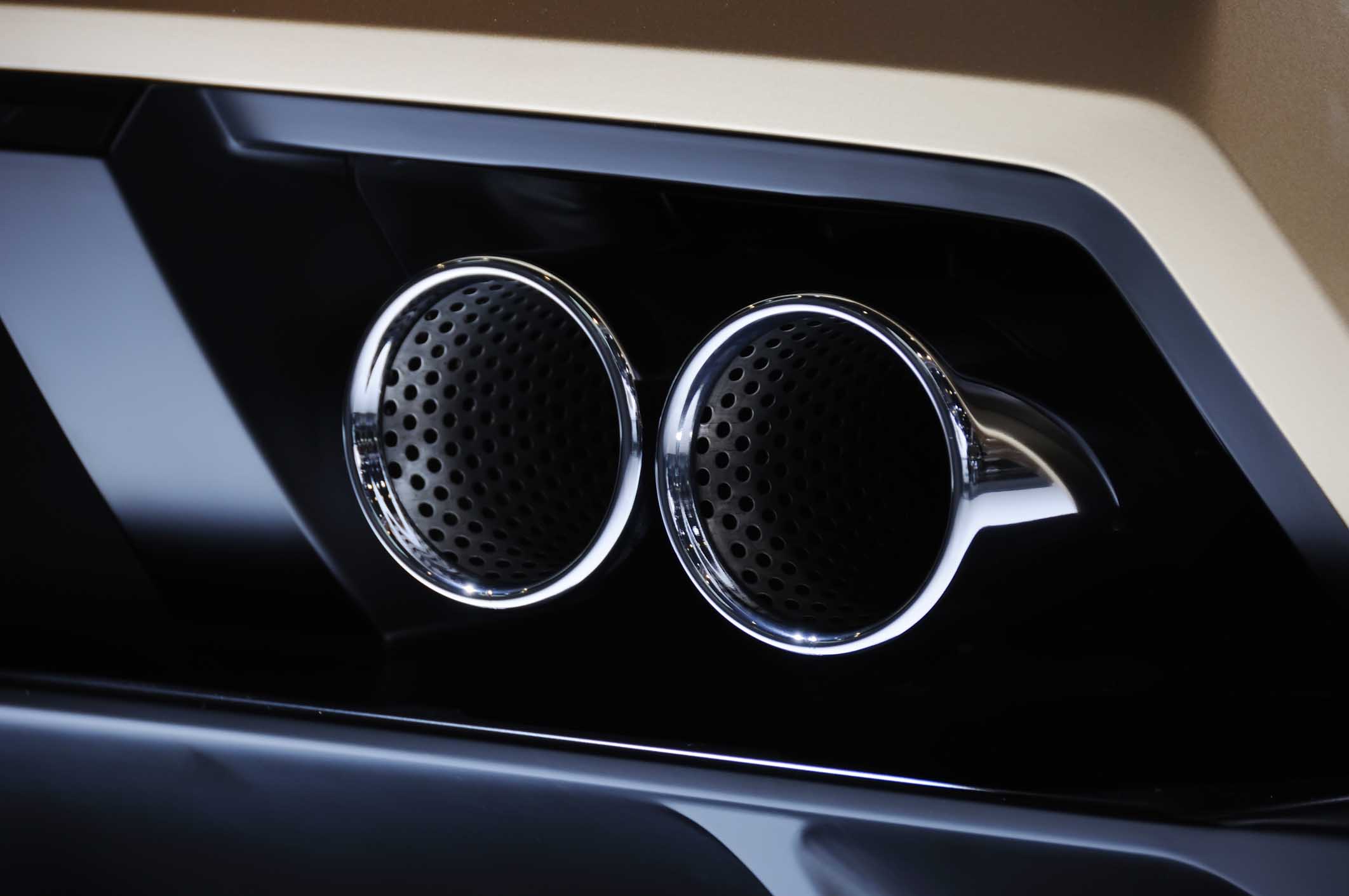 Lamborghini car exhaust pipe. A sport car exhaust pipe